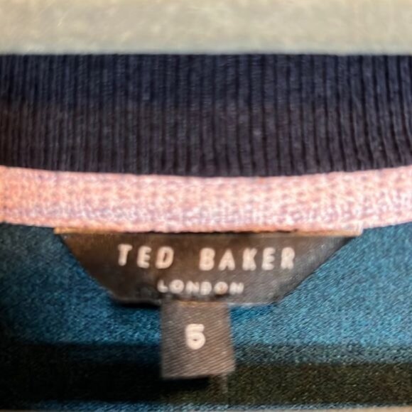 Ted Baker London Knitted 1/4 Zip Funnel Neck Sweater Size XL Viscose Cotton - Picture 7 of 14